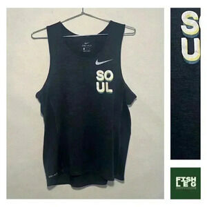 Nike | Nike x Soul Cycle Dri Fit Miler Tank - Navy & Black Heather / Sz S